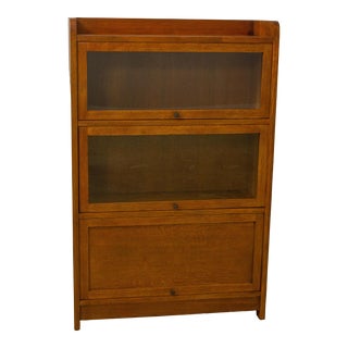 Stickley Mission Oak 3 Door Barrister Bookcase For Sale