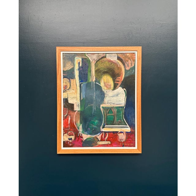 Original Oil on Canvas – “Abstract Composition” by Hendrik De Jong – Signed & Dated 1994 – Newly Framed – 58 × 74 cm...