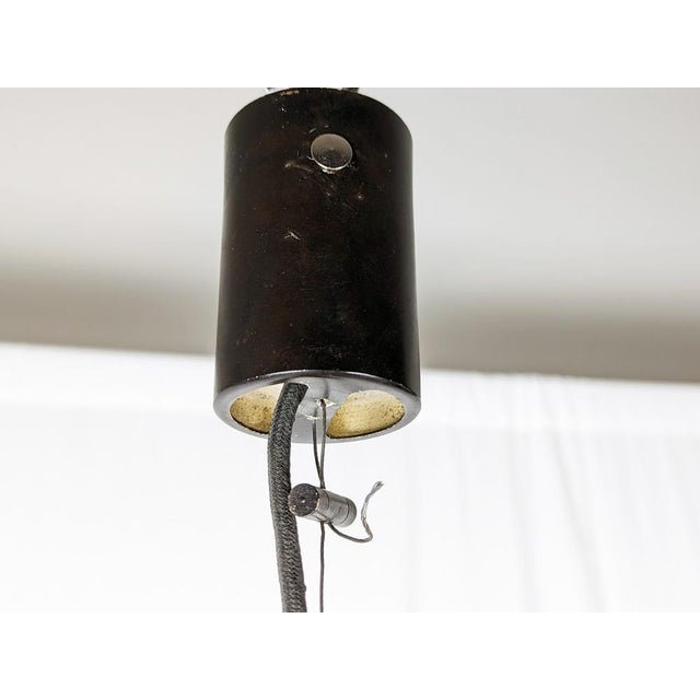 Orange & White Incamiciato Murano Glass Pendant Lamp attributed to Vistosi, 1960s For Sale - Image 12 of 14