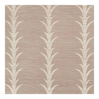 Schumacher X Celerie Kemble Acanthus Stripe Sisal Wallpaper in Haze For Sale