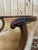Louis XVI Style Barrel-Shaped Wood, Velvet, Brass Desk Chair with Ram's Heads, 1890s For Sale - Image 3 of 8