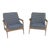Modern Mid Century Style Lounge Chairs Walnut Frames. - Pair For Sale