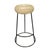 The Rattan Metal Stool from Zentique is a bar-height backless stool with a woven synthetic rattan barrel seat on a black...