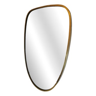 Vintage Mirror with Brass Frame, Italy, 1960s For Sale