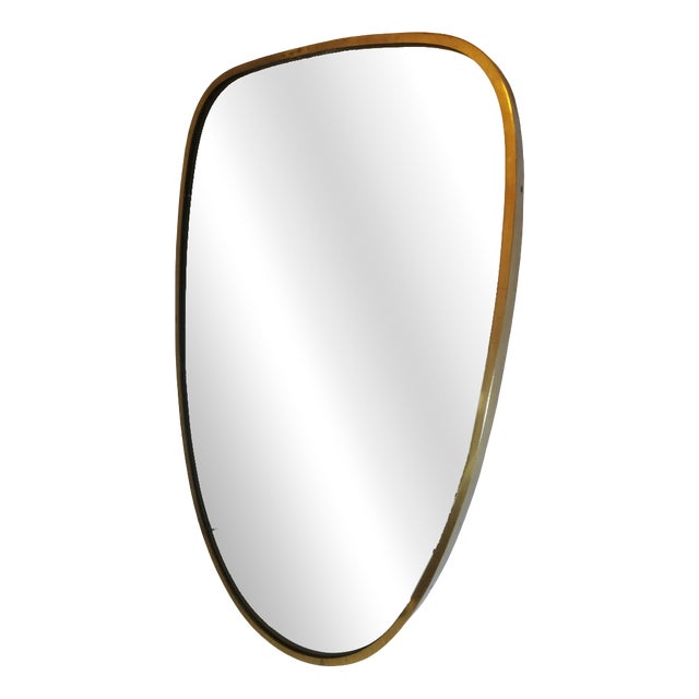 Vintage Mirror with Brass Frame, Italy, 1960s For Sale