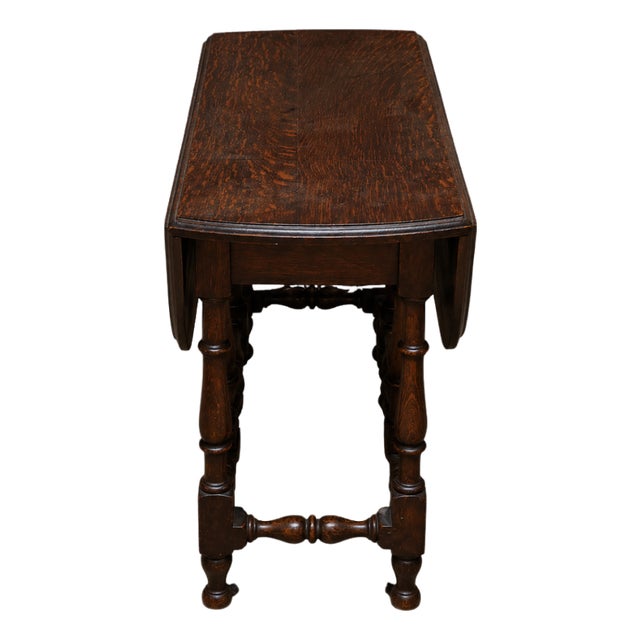 19th Century English Oak Drop Leaf Table (Small) For Sale