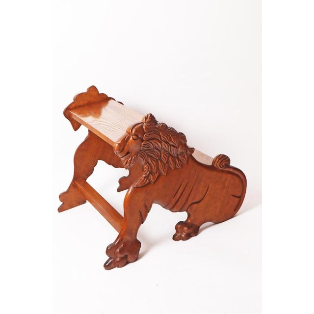 Victorian Oak Lion Library Ladder, 1900 For Sale - Image 18 of 18