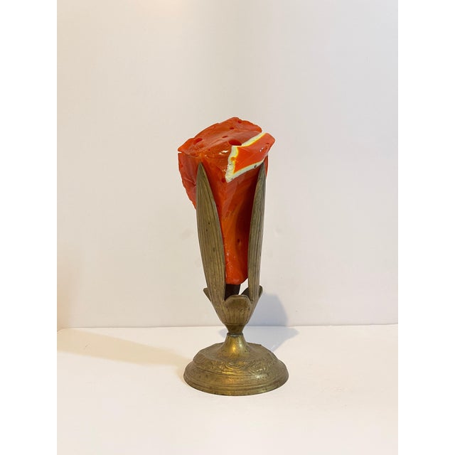 Gold Early Murano Glass Free Form Abstract Blown, Cut, Glass Sculpture in Bronze Vase, c.1930s-1940s For Sale - Image 8 of 8