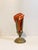 Gold Early Murano Glass Free Form Abstract Blown, Cut, Glass Sculpture in Bronze Vase, c.1930s-1940s For Sale - Image 8 of 8