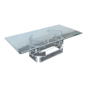 Mid Century Modern Lucite Acrylic Glass Top Coffee Table 5944