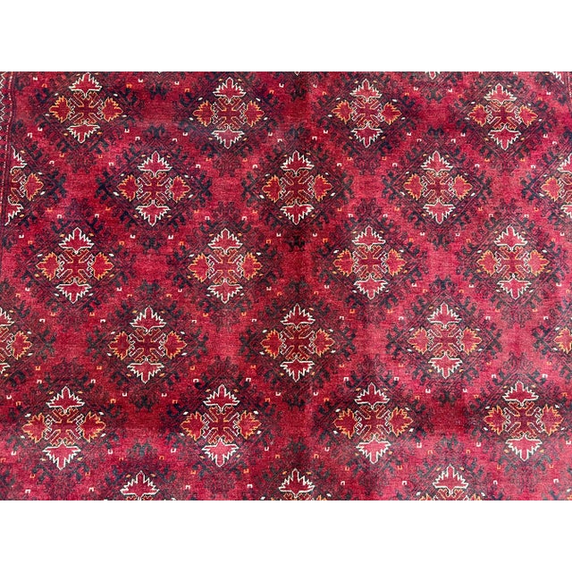 1930s Vintage Afghan Turkoman Ersari Hand-Knotted Wool Rug For Sale - Image 5 of 11