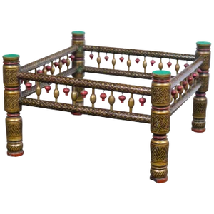 1970s Vintage Decorative East Indian Style Table Base or Ottoman