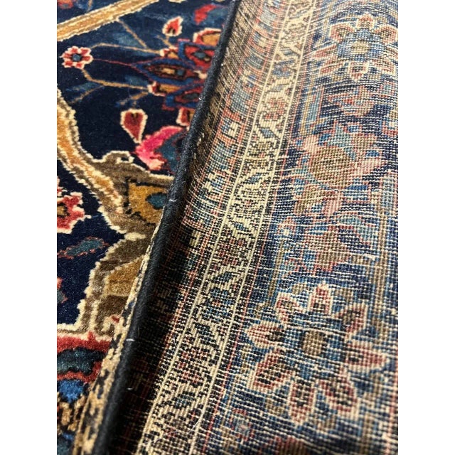 Late 20th Century Navy Blue Persian Antique Kashan For Sale In Washington DC - Image 6 of 12