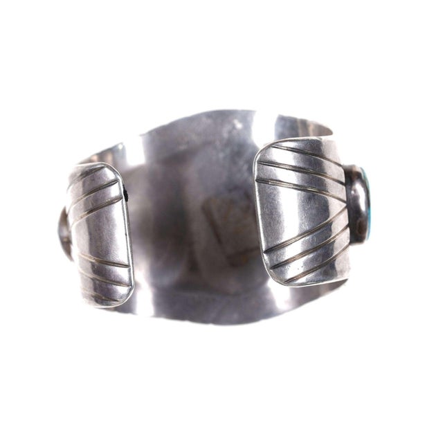 Late 20th Century Vintage Native American Turquoise/sterling Cuff Bracelet o For Sale - Image 5 of 6