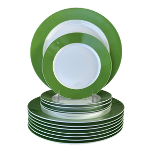 Vera Neumann Papillon Dreams Stripe Up the Bands Plates - 13 Pieces
