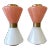 Pair of Diabolo Lamps Pink and White Murano Glass. Italy For Sale