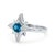 Contemporary Swiss Blue Topaz Compass Ring, Celestial Star Style Shape Ring Us 7 For Sale - Image 3 of 4