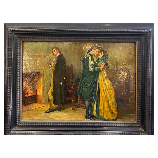 The Snuff Holder, 18th Century, Oil on Wood. Framed For Sale