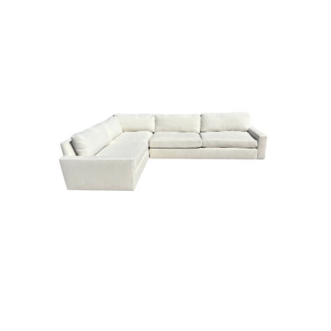 Modern Restoration Hardware Maxwell Left-Arm L-Sectional – Luxe Depth, Natural Performance Linen Weave For Sale - Image 3 of 10