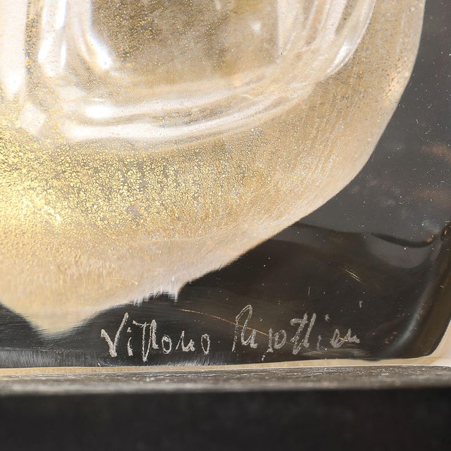 Modernist 24kt Gold Fleck Murano Glass Table Lamps Signed Vittorio Rigattieri For Sale - Image 14 of 14