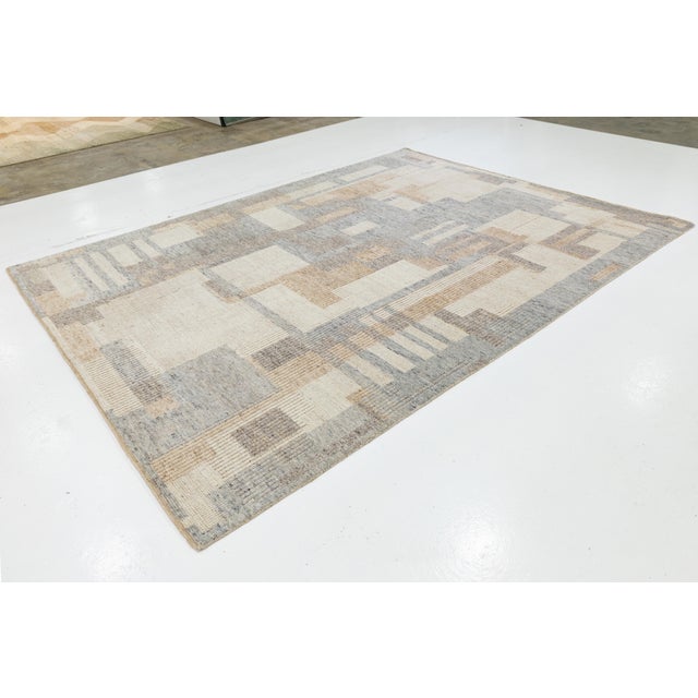 Moroccan Modern Moroccan Style Wool Rug Handwoven Abstract in Neutral Earth Tones For Sale - Image 3 of 11