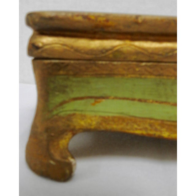 Wood Midcentury Italian Footed Florentine Box For Sale - Image 7 of 8