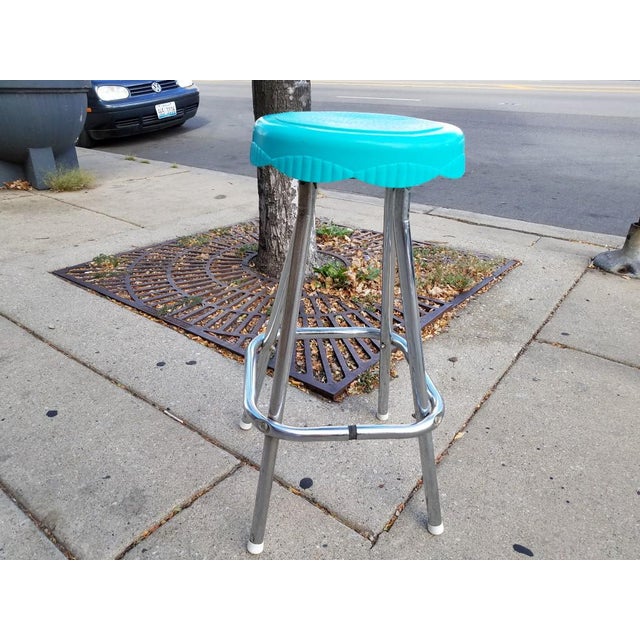 Vintage MCM Bar Stools Turquoise Bottle Cap Set of 4 Chairish
