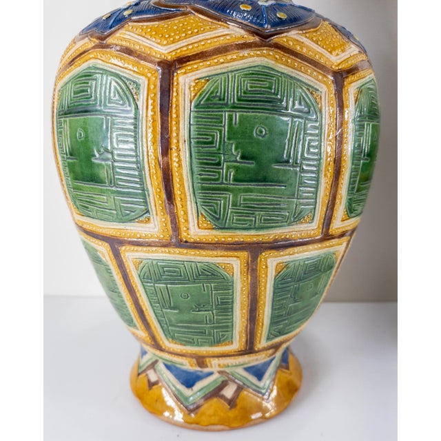 Early 20th Century Large Chinese Wucai Decorative Vases - a Pair For Sale In New York - Image 6 of 13