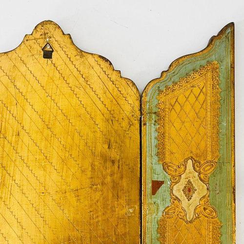 Brown Large Vintage Florentine Gilt Madonna Triptych, Italy, 1950s For Sale - Image 8 of 11