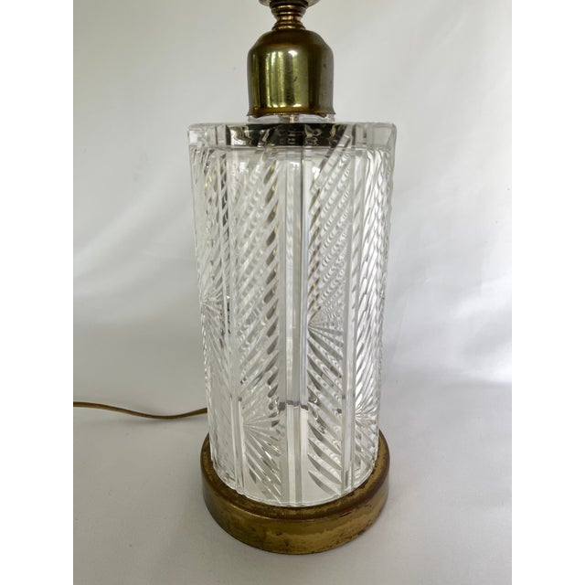 Late 20th Century Waterford Herringbone Cut Crystal Column Lamp For Sale In Jacksonville, FL - Image 6 of 13