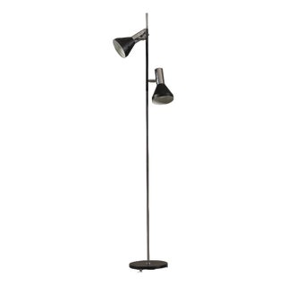 Vintage Black 2-Bulbs Floor Lamp, Germany, 1970s For Sale