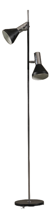 Vintage Black 2-Bulbs Floor Lamp, Germany, 1970s
