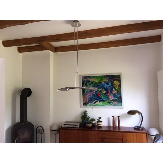 Very high quality & rare! Original 80s Design! Sensational postmodern Jorge Pensi ceiling lamp ''Olympia'' for your Stuga!...