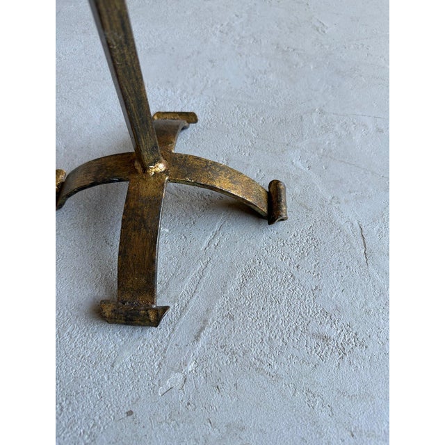 Gold Small Gilt Iron Drinks Table on a Four Footed Base For Sale - Image 8 of 12