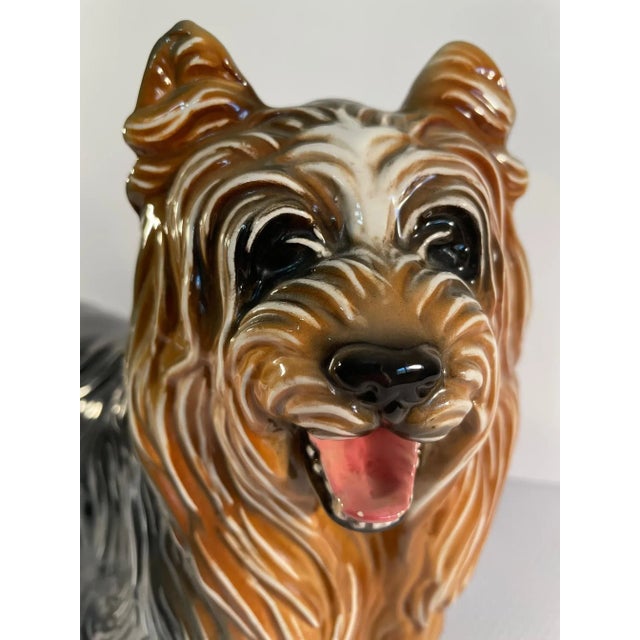 1980s Ronzan Italian Glazed Ceramic Yorkshire Terrier Dog For Sale - Image 9 of 13