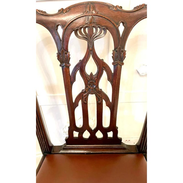 Antique Victorian Carved Mahogany Desk Chair For Sale - Image 6 of 16