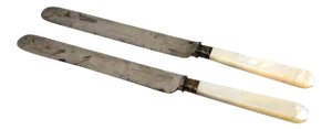 J. Russell & Co Mother of Pearl Knives - a Pair