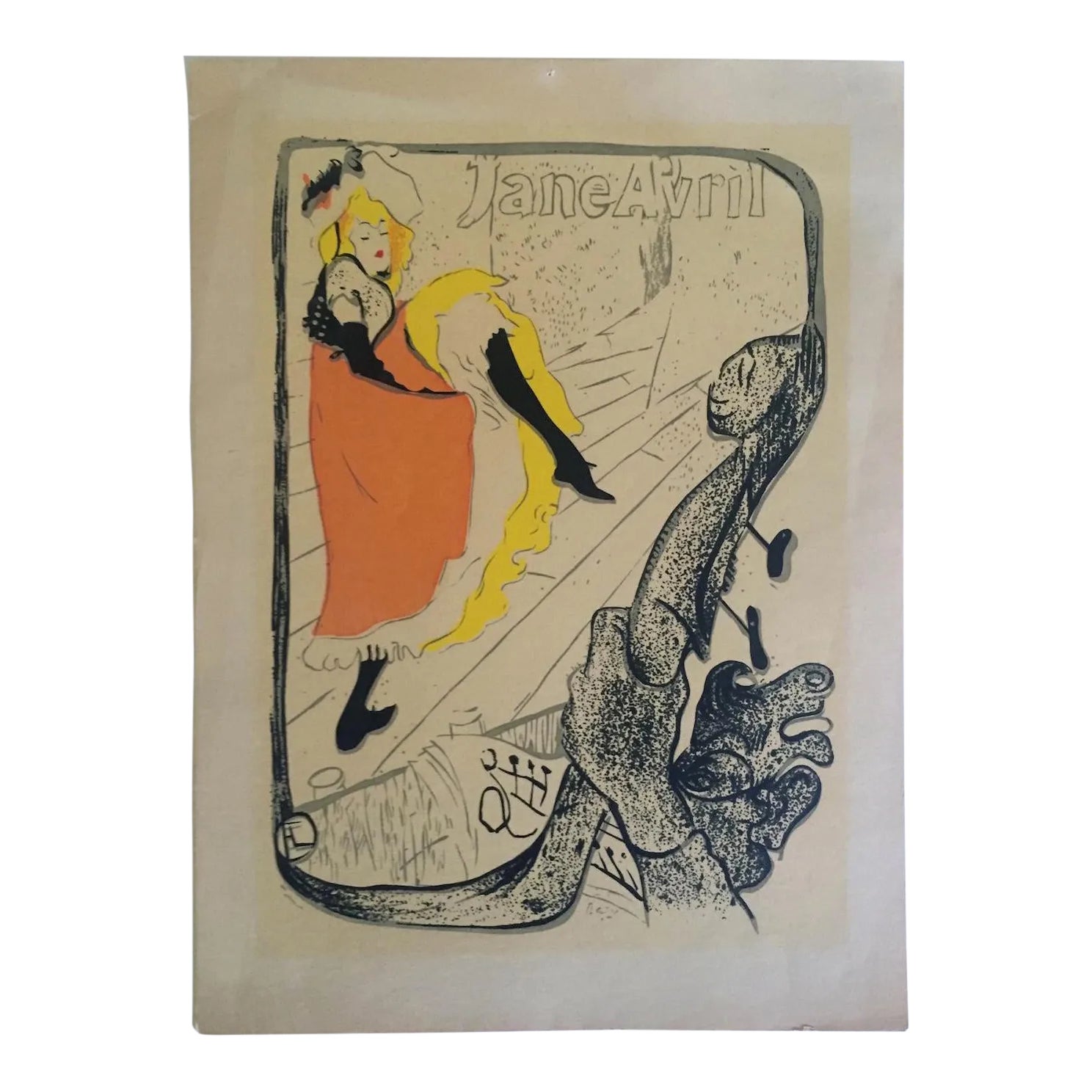 Toulouse Lautrec Vintage 1940's Original Silkscreen Print 