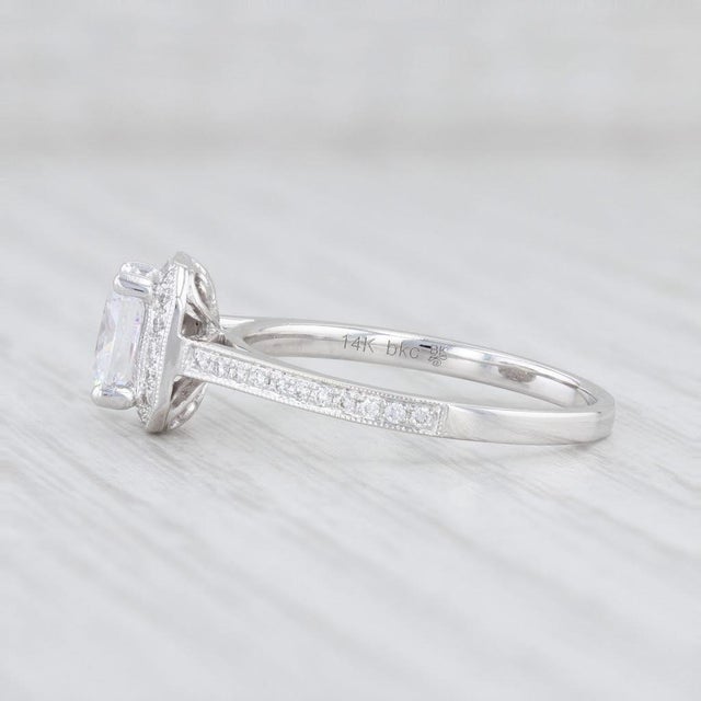 Modern New Beverley K Semi Mount Diamond Halo Engagement Ring 14k Gold Sz 6.5 Princess For Sale - Image 3 of 7