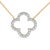 Contemporary Gold Vermeil 1/10 Cttw Diamond Clover Pendant Necklace For Sale - Image 3 of 4