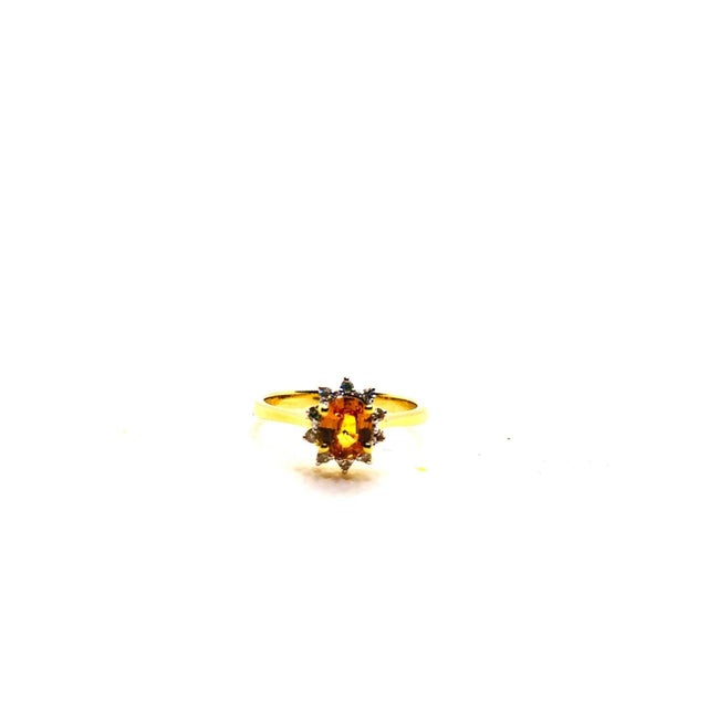 Bochic “Orient” Vintage Yellow Sapphire & Cognac Diamond Ring Set In 18K Gold & Silver For Sale In New York - Image 6 of 9