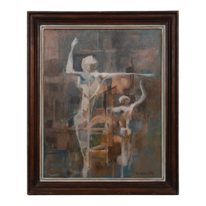 20th Century William Goldsmith Cubist Oil on Canvas “David and Goliath”