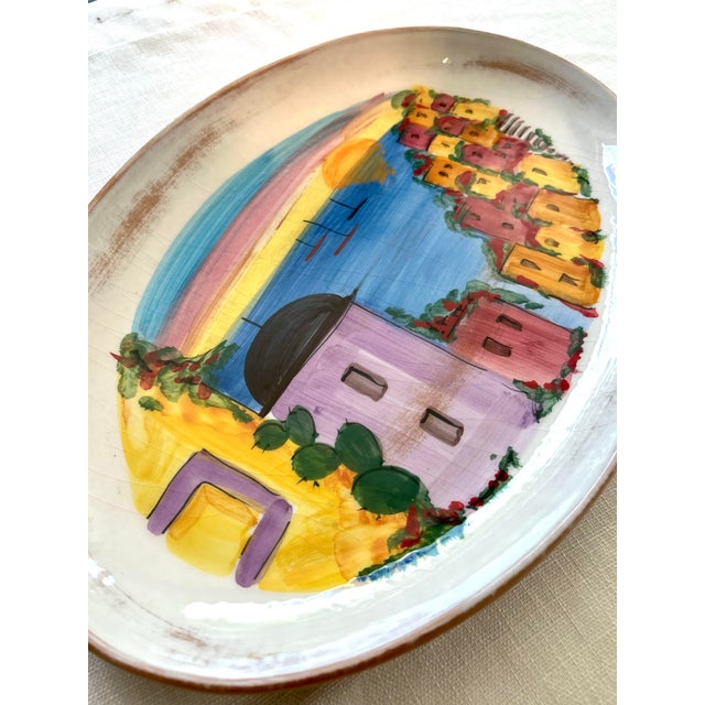 VIETRI Pair of Mid 20th Century Vietri La Fenice Italian Hand Painted Large Platters For Sale - Image 4 of 7