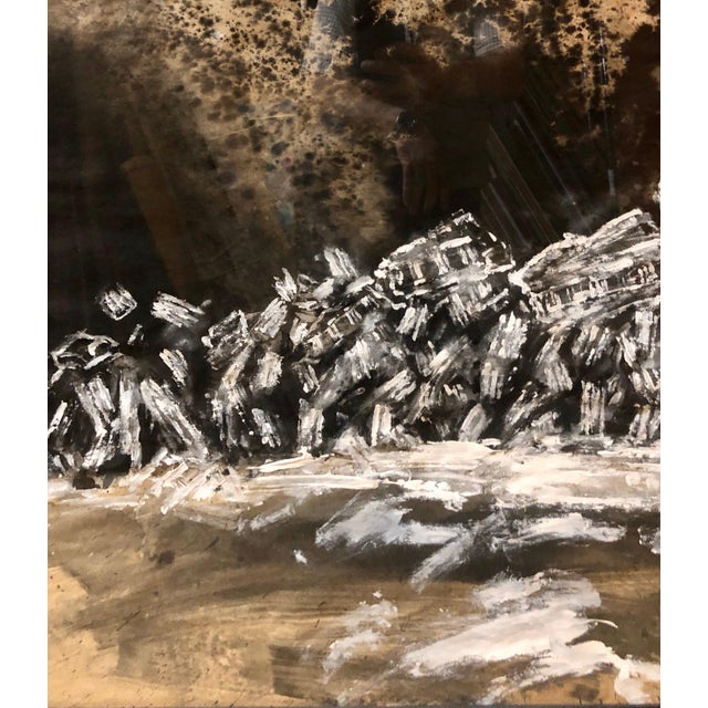 Paper Konstantin Kakanias, Contemporary Gouache Painting Earthquake II, Greek Ruins, Monuments of Greece, c.1992 For Sale - Image 7 of 7