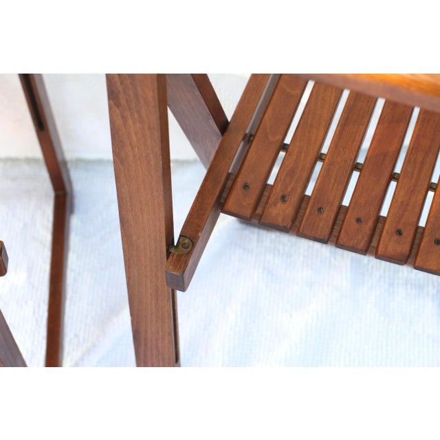 Wood 1950s Pair of Folding Chairs in the Style of Aldo Jacober For Sale - Image 7 of 12