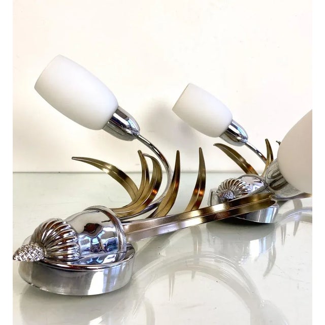 Hollywood Regency Pineapple Wall Sconces from Boulanger, 1970s, Set of 2 For Sale - Image 3 of 13