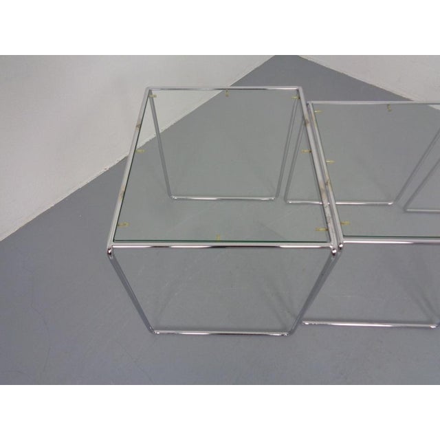 Glass & Chrome Nesting Tables, 1960s, Set of 3 For Sale - Image 15 of 18