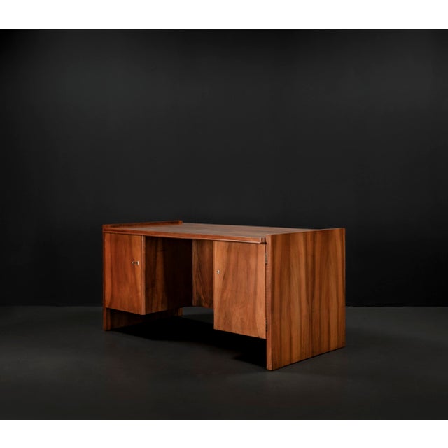 Art Deco Desk in Walnut by Bruno Paul for Veb Deutsche Werkstätten Hellerau, 1930s For Sale - Image 4 of 18