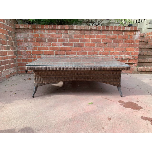 Outdoor Woven Vinyl Coffee Table For Sale - Image 9 of 9