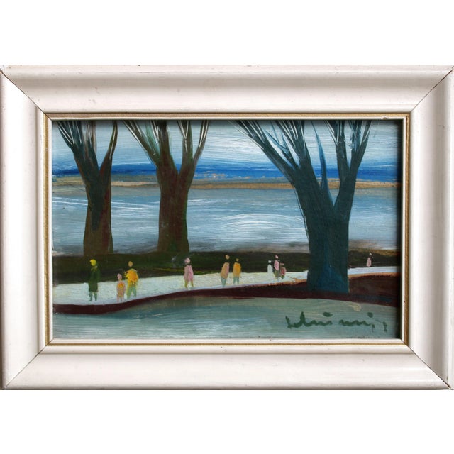 Near the sea. Cardboard, oil, 17x27 cm laimdots murnieks has said: "i am a sunny artist. The sun and a woman are the...